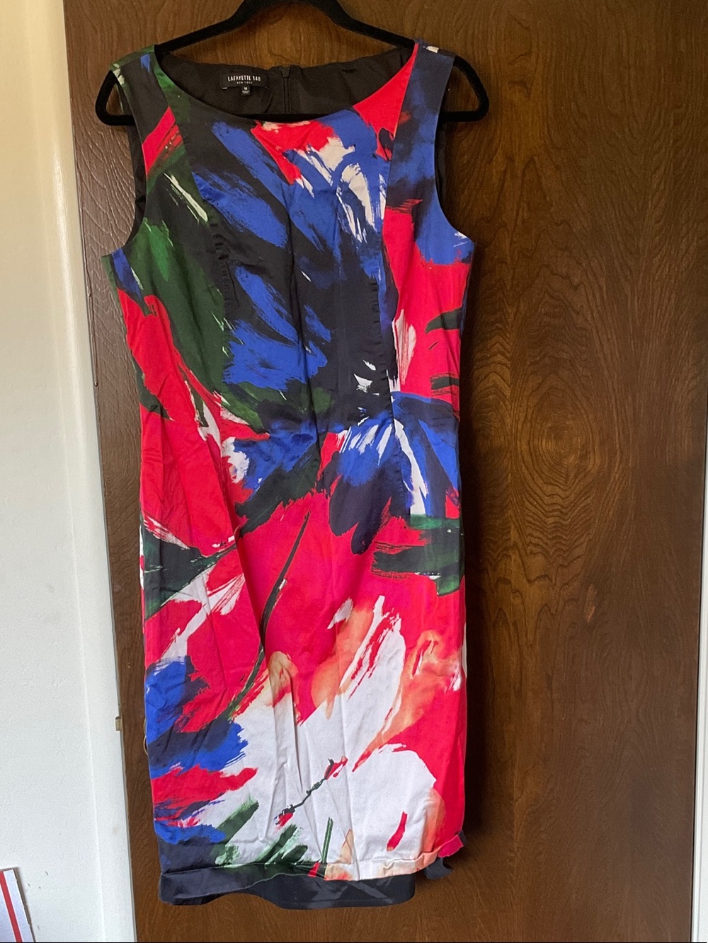 Lafayette 148 New York Multicolor Abstract Brushstroke Midi Dress
